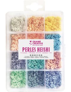 Caja de 1750 cuentas Heishi - Pastel