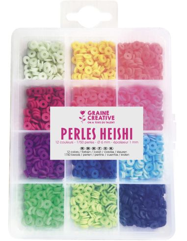 Caja de 1750 cuentas Heishi - Fluorescente