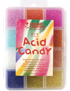 Caja de 12 colores de cuentas de vidrio de 2 mm - Acid Candy