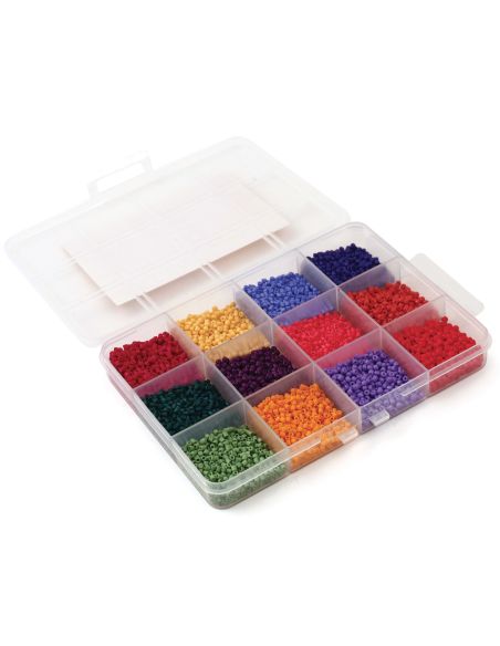 Caja de 12 colores de cuentas de vidrio de 2 mm - Spice Market