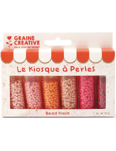 El quiosco de perlas 6 colores de perlas de rocalla de 2 mm - Lipstick 2