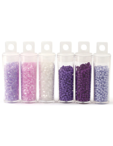 El quiosco de perlas 6 colores de perlas de rocalla de 2 mm - Limonada de lavanda