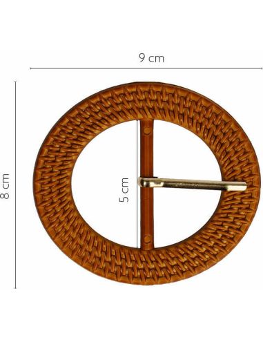 Hebilla de cinturón redonda estilo resina trenzada - 5 cm