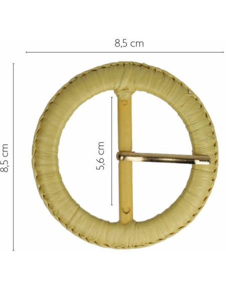 Hebilla de cinturón redonda estilo fibra natural lisa – 5 cm