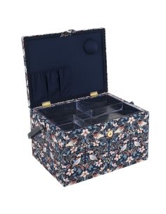Caja de costura con bordado - Pájaros en flores 2