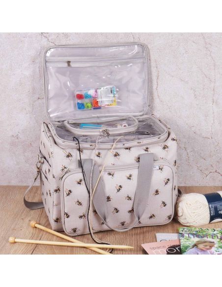 Bolsa de almacenamiento para tejido y crochet - Abeja