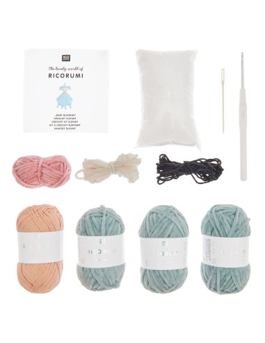 Kit de crochet manta de peluche - Elefante