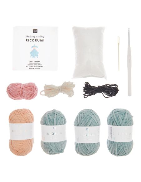 Kit de crochet manta de peluche - Elefante