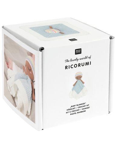 Kit de ganchillo para manta de peluche - Arcoíris pastel