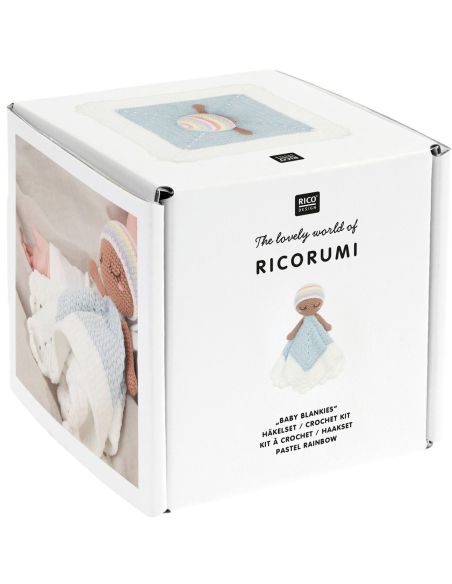 Kit de ganchillo para manta de peluche - Arcoíris pastel