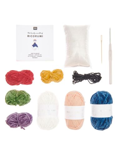 Kit de ganchillo para manta de peluche - Arcoíris