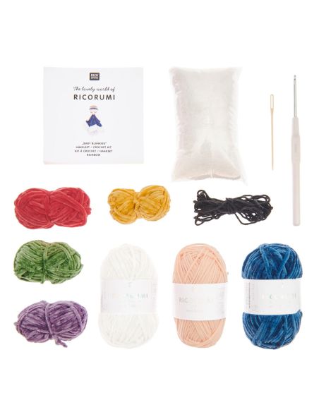 Kit de ganchillo para manta de peluche - Arcoíris