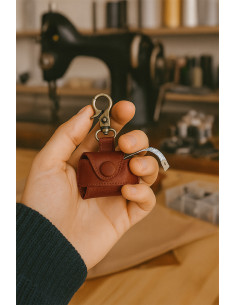 Funda de cuero para cinta métrica Muud Malmö Hook - Marrón Rico