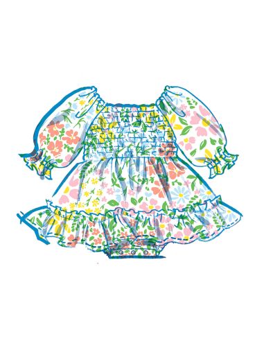 Patrón de pelele y vestido - McCall's 8591