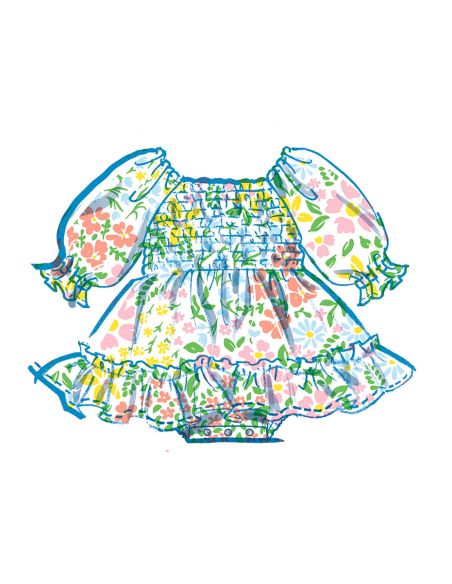 Patrón de pelele y vestido - McCall's 8591