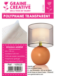 Rollo de polifán adhesivo cuadriculado - Transparente