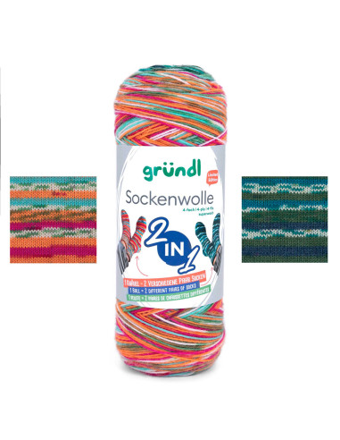 Laine à chaussettes Sockenwolle 2 en 1 Gründl
