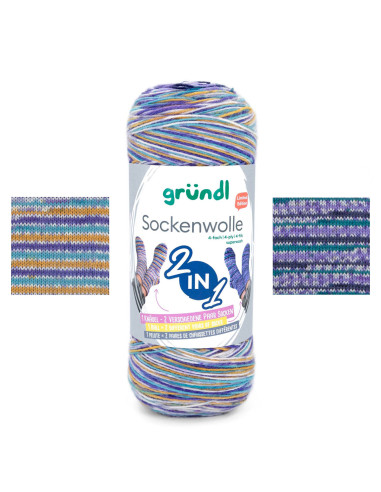 Laine à chaussettes Sockenwolle 2 en 1 Gründl