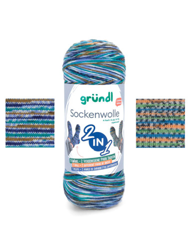 Laine à chaussettes Sockenwolle 2 en 1 Gründl
