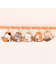 Juego de 5 anillos marcadores de puntos - Pequeños gatos de lectura