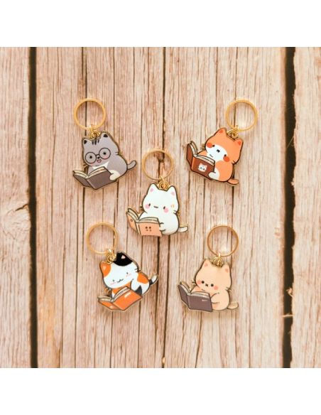 Juego de 5 anillos marcadores de puntos - Pequeños gatos de lectura
