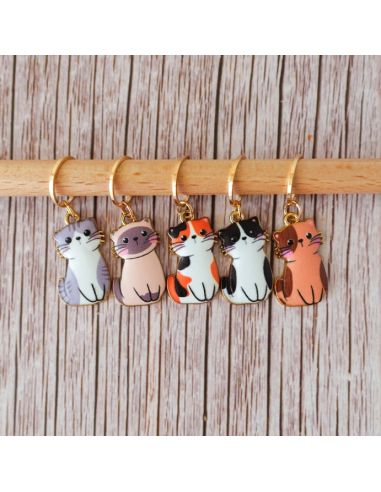 Juego de 5 anillos marcadores de puntos - Pequeños gatos manga