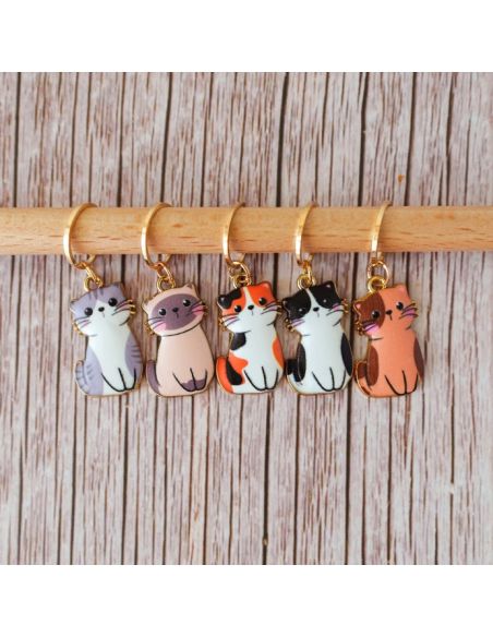 Juego de 5 anillos marcadores de puntos - Pequeños gatos manga