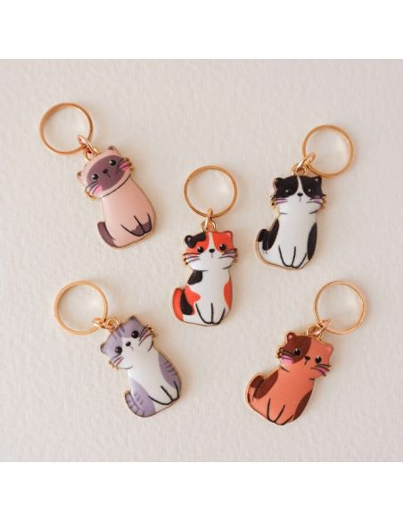 Juego de 5 anillos marcadores de puntos - Pequeños gatos manga