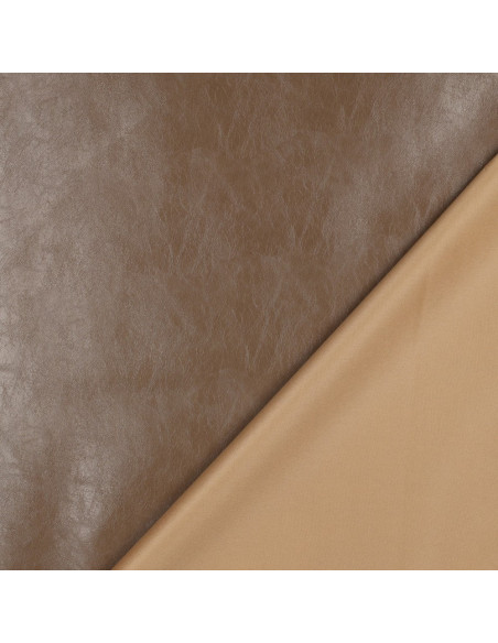 Tejido simil elástico brillante para vestimenta - Sepia