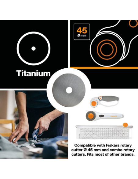 Cuchilla rotativa Fiskars Titanium Ø45 mm
