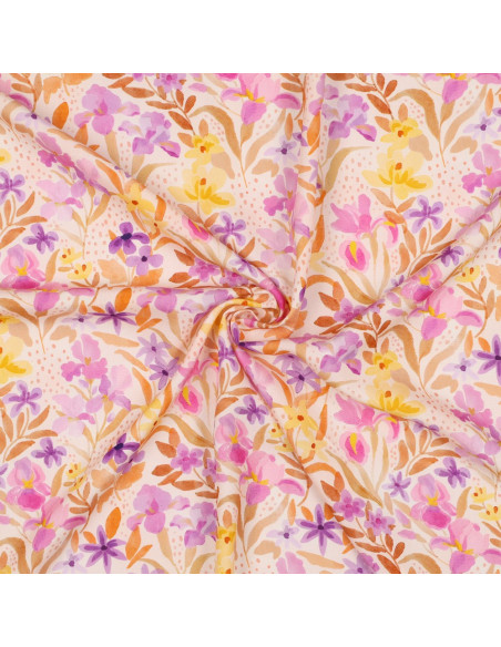 Tejido de viscosa - Flores