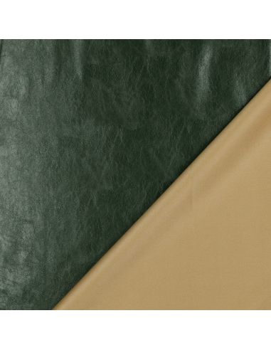 Tejido de imitación elástico brillante para confección - Verde inglés