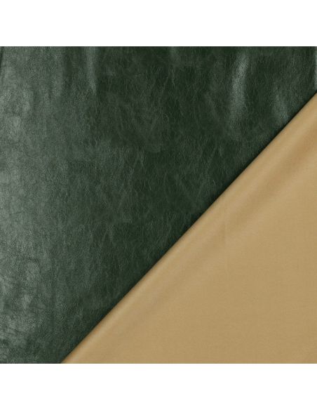 Tejido de imitación elástico brillante para confección - Verde inglés