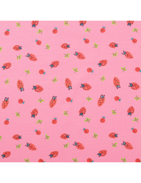 Tejido de punto Fresas - Rosa