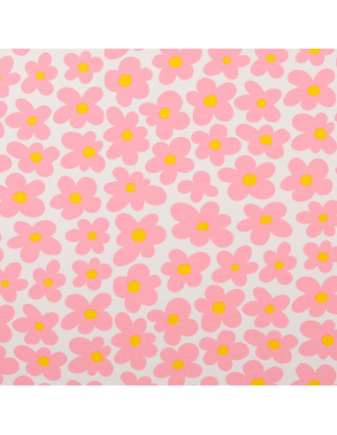 Tejido de punto con flores - Rosa