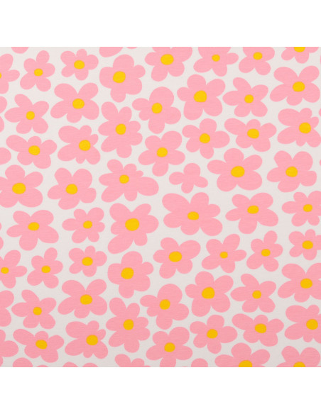 Tejido de punto con flores - Rosa