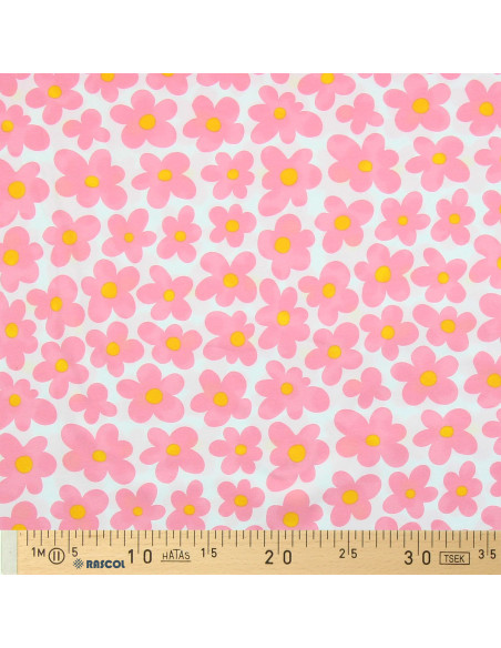 Tejido de punto con flores - Rosa