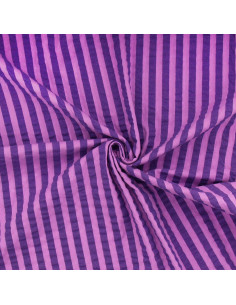 Tejido Seersucker a rayas anchas - Jacinto y violeta