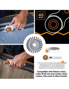 Cuchilla rotativa Fiskars zigzag Ø45 mm 2