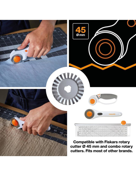 Cuchilla rotativa Fiskars zigzag Ø45 mm