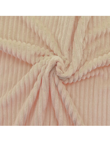 Tejido minky de canalé grueso - Beige