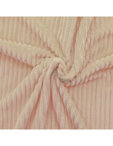 Tejido minky de canalé grueso - Beige