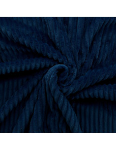 Tejido minky de canalé grueso - Azul marino