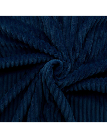 Tejido minky de canalé grueso - Azul marino