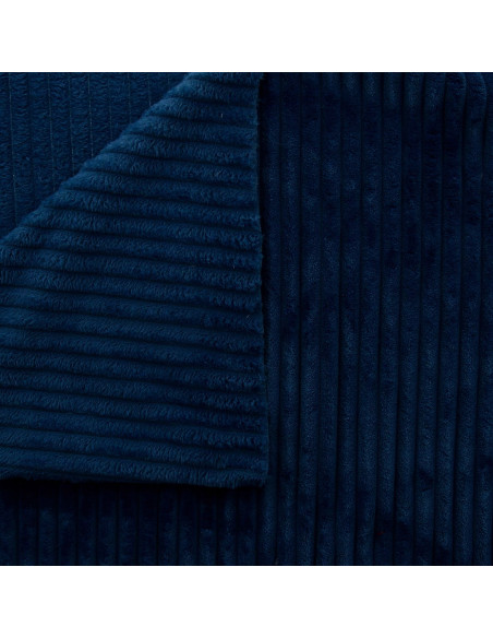 Tejido minky de canalé grueso - Azul marino