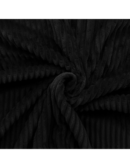 Tejido minky de grandes costillas - Negro
