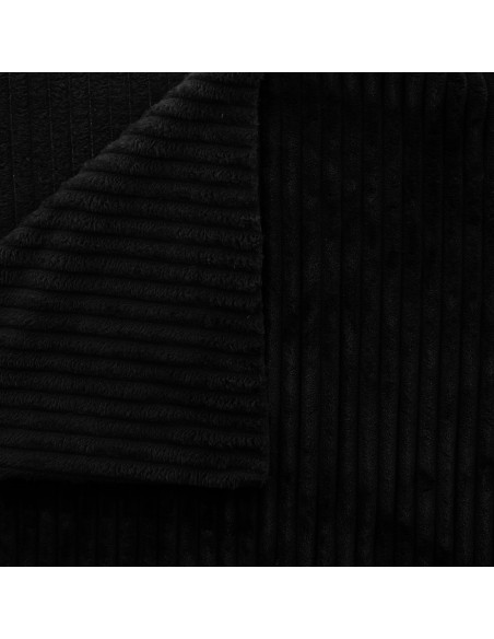 Tejido minky de canalé grueso - Negro