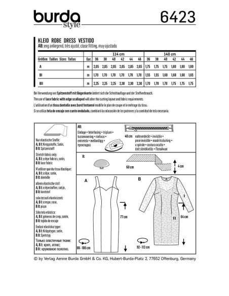 Patrón de vestido - Burda 6423
