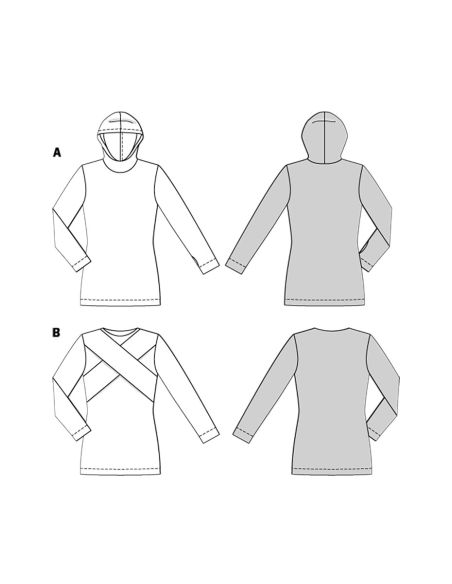 Patrón de suéter y camiseta - Burda 5680