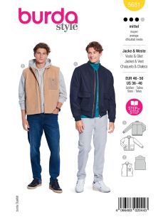 Patrón de chaqueta y chaleco - Burda 5681